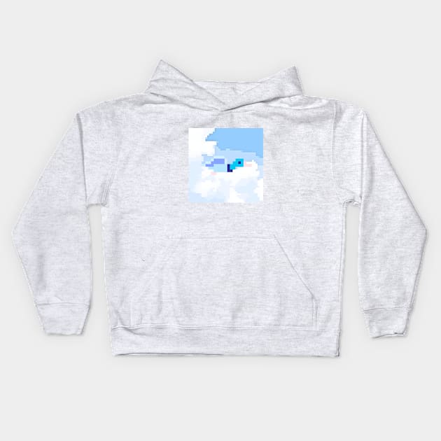 Pixel Art Video Game Bird Design Kids Hoodie by sticksnshiz